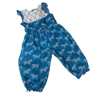 Goodlad Sleeveless Boho Pony Chambray Romper